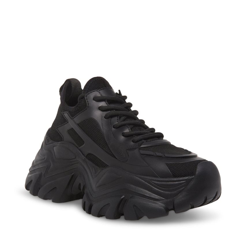 Black Steve Madden Thunder Women's Sneakers | PH 9761MGX